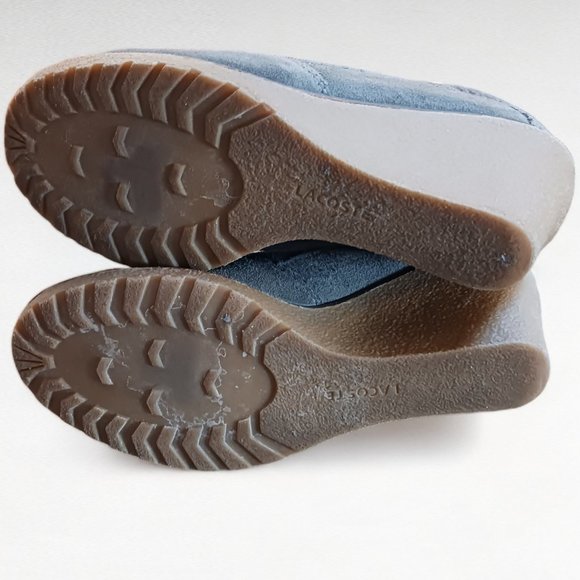 Lacoste Gray Suede Leren Lace Up Wedge Boots in Size 6 - Picture 8 of 13